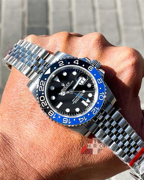 rolex batman on wrist|rolex gmt batman jubilee.